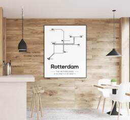 Rotterdam Subway Map, Travel Print, Minimalistic Poster, Scandinavian Poster - Home Decoration Wall Art Mdrn Home - thumbnail 1