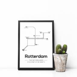 Rotterdam Subway Map, Travel Print, Minimalistic Poster, Scandinavian Poster - Home Decoration Wall Art Mdrn Home - thumbnail 3
