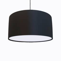 Black Lampshade in Satin With White Lining, Large Plain Ceiling Lightshade - thumbnail 1