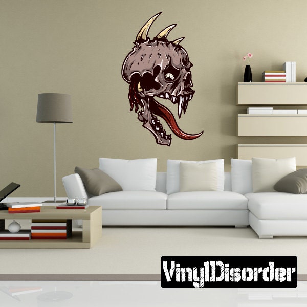 Skull Wall Decal - Fabric Vinyl Removable & Reusable Skulluscolor033Et