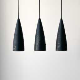 Natural Black Wood Pendant Lighting, Sculpture Ceiling Lamp, Hanging Light, Modern Chandelier, Handmade, Japandi, Minimal Design - thumbnail 3