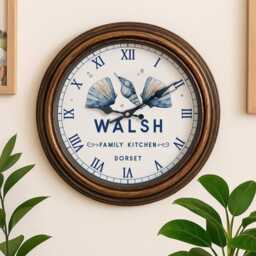 Personalised Shell Wall Clock Custom Name Seashells Seaside Beach Summer House Home Coastal Decor Holiday Beachouse Gift Krc109 - thumbnail 2