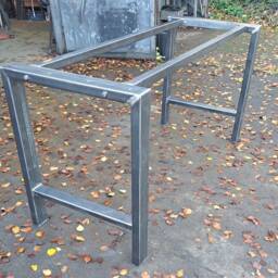 H Design Metal Table Frame Retro Industrial Steel Desk Bar Breakfast Island With Double Bolted Support - thumbnail 4