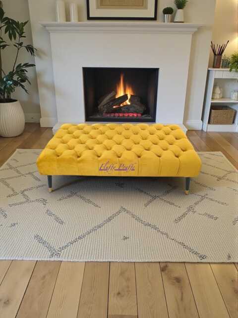 Large Sunshine Footstool Coffee Table Pouffe Bench Chesterfield - image 1