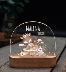 Baptism, Baby Gifts, Girl, Birth Gift Room, Night Light Deer, Baptism Lamp Children's Room