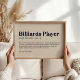 Billiards Player Definition Print - Pool Gift For Him Funny Wall Art Man Cave Decor Cue Sports Lovers - thumbnail 3