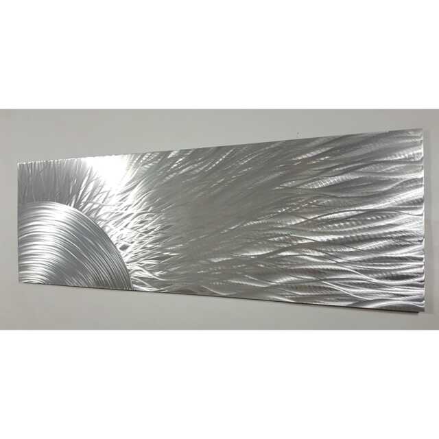 Modern, Abstract, Contemporary Metal Wall Art, Sculpture, 3D Effect, By R Toomer Art. Titled Sunshine. Silver - image 1