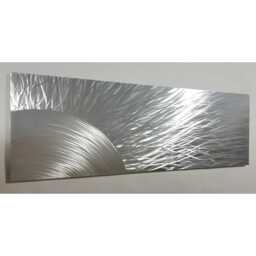 Modern, Abstract, Contemporary Metal Wall Art, Sculpture, 3D Effect, By R Toomer Art. Titled Sunshine. Silver - thumbnail 2