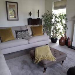 76 cm X Oxford/Chesterfield Deep Buttoned Square Footstool/Coffee Table in Faux Linen..uk Delivery Only - thumbnail 3