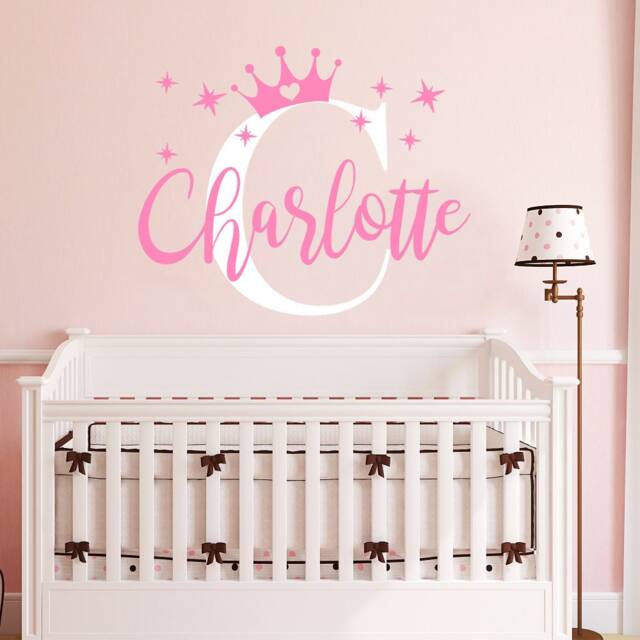 Crown Name Wall Decal Girls Princess Nursery Decor Baby Girl Decals/Room Vinyl Sticker Personalized - image 1