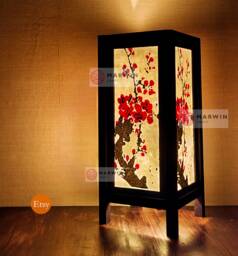 Asian Oriental Sakura Tree Branch Japanese Lamp Zen Bedside Floor Table Paper Light Shades Bedroom Home Decor Hotel