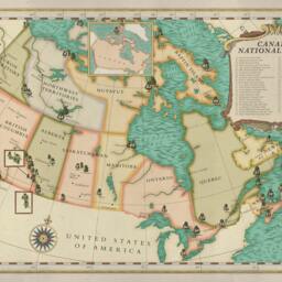 Vintage Canada National Parks Map Print, Explorer Wall Art - thumbnail 2