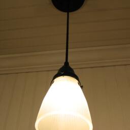 Frosted Holophane Pendant Light - thumbnail 3