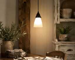 Frosted Holophane Pendant Light