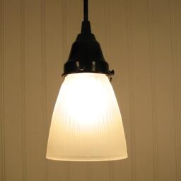 Frosted Holophane Pendant Light - thumbnail 2