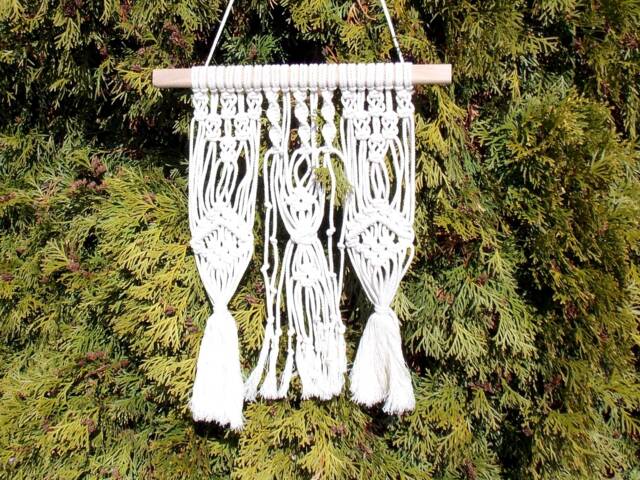 Boho Macrame Wall Hanging Natural White Cotton Modern Tapestry Home Decor Organic Woven Art Hall Decoration - image 1