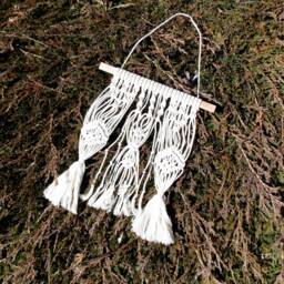 Boho Macrame Wall Hanging Natural White Cotton Modern Tapestry Home Decor Organic Woven Art Hall Decoration - thumbnail 3