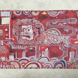 Sacred Tribal Artefact By Grayson Perry Tea Towel Art Print Rare - thumbnail 2
