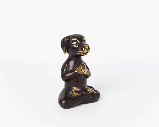 Bronze Dog Yoga Figurine, 4.2 - image 1