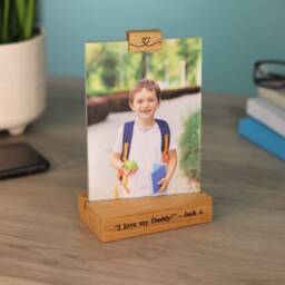 Personalised Oak Photo Holder, Double Sided 6x4 Picture Frame - thumbnail 3