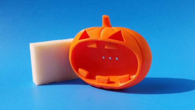 Soap Dish Halloween Jack O' Lantern, 3D Printed in Orange Biodegradable Plastic - image 1