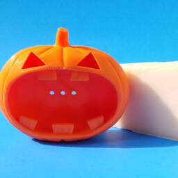 Soap Dish Halloween Jack O' Lantern, 3D Printed in Orange Biodegradable Plastic - thumbnail 2