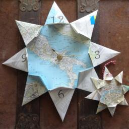 Origami Map Clock & Mini Ornament Bundle, Any 2 Cities Home Decor, Wall Art, Vacation, Wedding, Keepsake Gift, Valentines - thumbnail 4