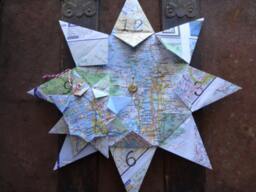 Origami Map Clock & Mini Ornament Bundle, Any 2 Cities Home Decor, Wall Art, Vacation, Wedding, Keepsake Gift, Valentines - thumbnail 1