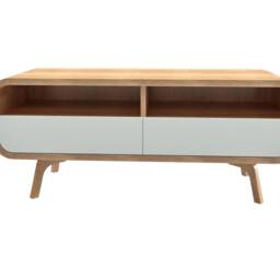 Small Tv Stand, Vinyl Record Storage in Solid Oak With Soft Closing Doors, Record Storage, Sideboard, Console Bookshelves, Cabinet - thumbnail 2