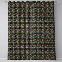Vintage City Skyline Night Travel Seamless Pattern Readymade Eyelet Ring Top Thermal 100% Blackout Curtains - thumbnail 2