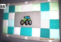 Baby Blanket, Quilt, Patchwork Crawler Children's Blanket Tractor - thumbnail 1