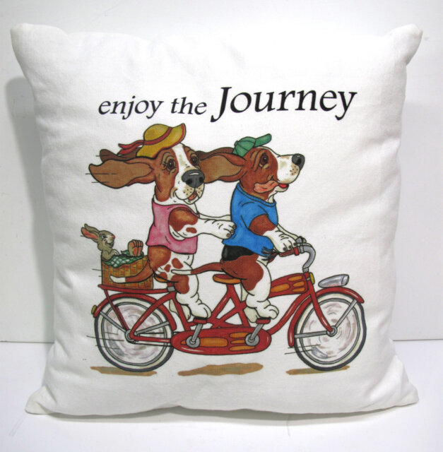"Basset Hound Accent Pillow - 14"" X ""Enjoy The Journey" - image 1
