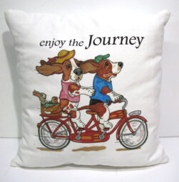 "Basset Hound Accent Pillow - 14"" X ""Enjoy The Journey" - thumbnail 1