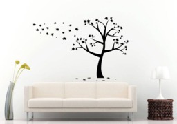 Fall Season Tree Leaves Wind Blowing Flying Nature Beautiful Wall Sticker Decal Vinyl Mural Decor Art L2242 - thumbnail 1