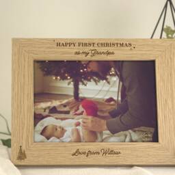 First Christmas As My Grandpa - Photo Frame Gift For Grandad Gramps Engraved Custom For 7x5 Or 6x4 Picture - thumbnail 3