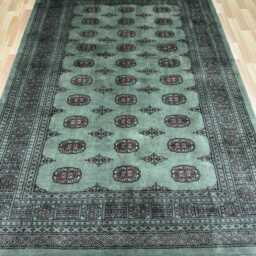 5.6x8 Pistachio Green 3 Ply Bokhara Rug - 1.70x2.50 Triple Pile Bedroom Turkish Extra Thick Afghan - thumbnail 2