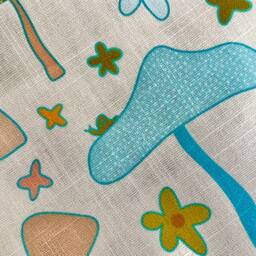 Mushroom Daisy Linen Pillow Cover, Cute 18In Square - thumbnail 3