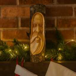 Old Man Tree Wooden Carving Rustic Handmade Hanging Garden Decor Wood Art - thumbnail 3