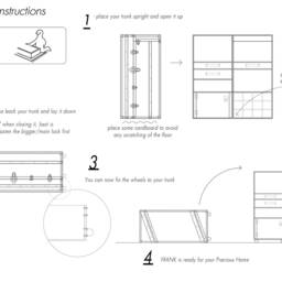 Vintage Style Liquor Cabinet Steamer Trunk - Wine Rack Home Cocktail Bar _ Frank Mid - thumbnail 4