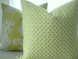 Citron Geometric Pillow Cover - Designer Cotton, Kaufman Fabric - thumbnail 1