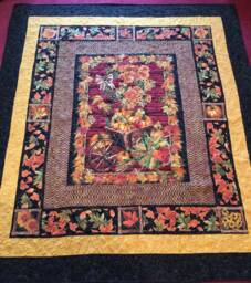 Cozy Fall Harvest Throw Lap Quilt/Wall Hanging Art Quilt For Sale/Bedding With Polar Fleece Backing/Thanksgiving Gift - thumbnail 1