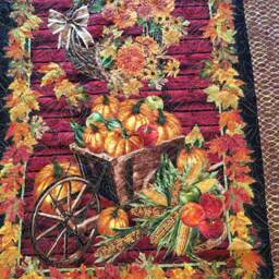 Cozy Fall Harvest Throw Lap Quilt/Wall Hanging Art Quilt For Sale/Bedding With Polar Fleece Backing/Thanksgiving Gift - thumbnail 2