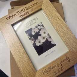 When Two Became Three, Personalised Photo Frame, Gift For New Parents, Bay Gift, Baby Shower Present - thumbnail 2