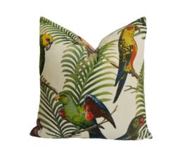Designers Guild - Parrot & Palm Azure Cushion Cover Throw Pillow Designer Home Decor - thumbnail 1