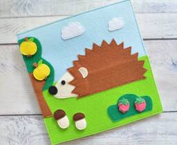 Felt Hedgehog Quiet Book Page Toddler Sensory Activity - thumbnail 1