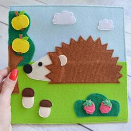 Felt Hedgehog Quiet Book Page Toddler Sensory Activity - thumbnail 4