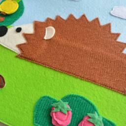 Felt Hedgehog Quiet Book Page Toddler Sensory Activity - thumbnail 3