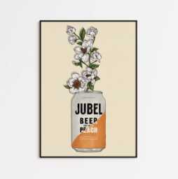 Bold Jubel & Flowers Print - Beer Lovers Art Painting Illustration - thumbnail 1
