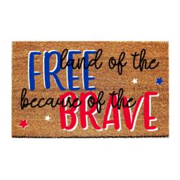 Custom Doormat Patriotic - Land Of The Free Because Brave - thumbnail 1