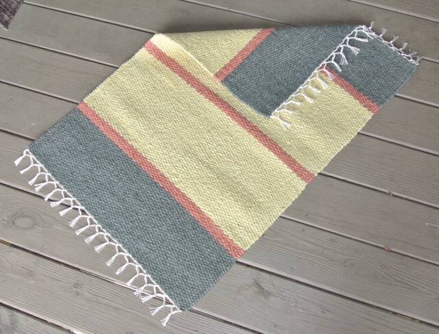 "Hand Woven Cotton Rug, Wall Hanging/ Tapestry - 24"" X 35" - image 1